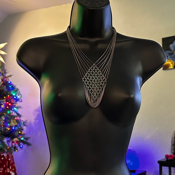 VNTG Sterling Navajo Native American Turquoise Liquid Silver Necklace - Picture 7 of 7